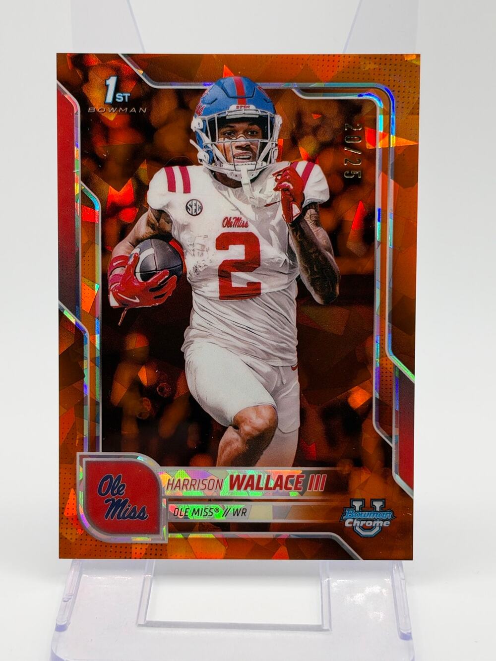 2025 Bowman Chrome U Sapphire Harrison Wallace III 1st Orange Refractor 20/25 SP